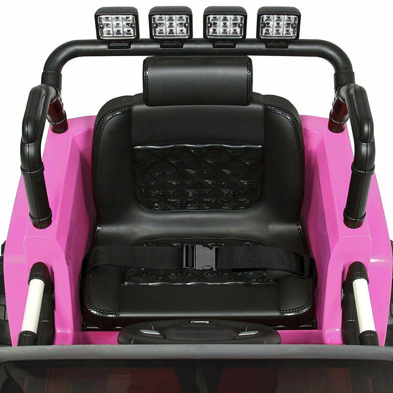 12V Electric Jeep Ride-On Toy with Remote Control and Lights for Toddlers