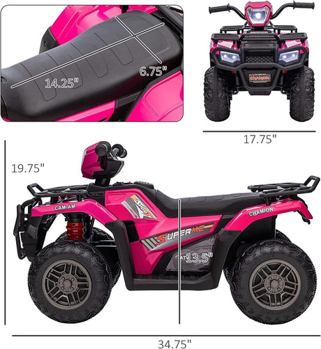 12V Electric Kids ATV Quad Car - Black, Suitable for Ages 3-6 Years
