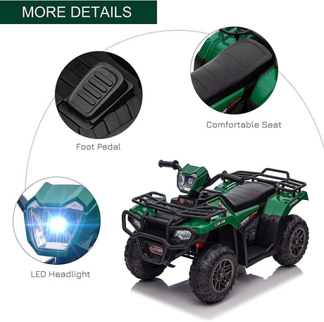 12V Electric Kids ATV Quad Car - Black, Suitable for Ages 3-6 Years