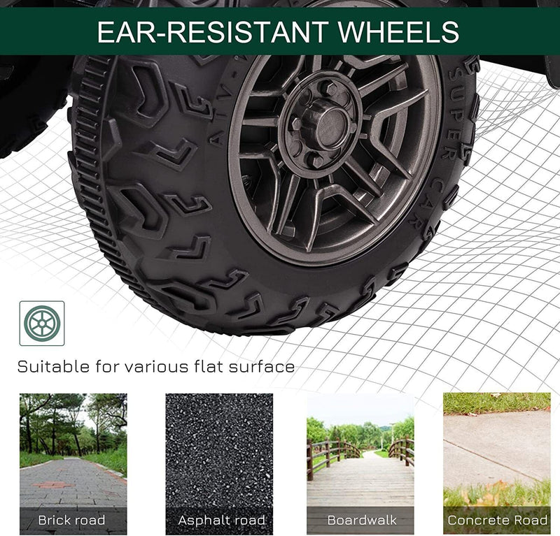 12V Electric Kids ATV Quad Car - Black, Suitable for Ages 3-6 Years