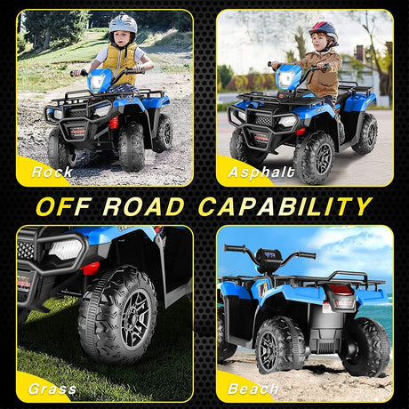 12V Electric Kids ATV Quad Car - Black, Suitable for Ages 3-6 Years