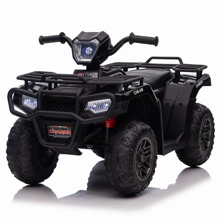 12V Electric ATV Quad for Kids Ages 3-6 in Sleek Black Design