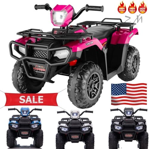 12V Electric Kids ATV Quad Car Truck in Black - Suitable for Ages 3-6 Years