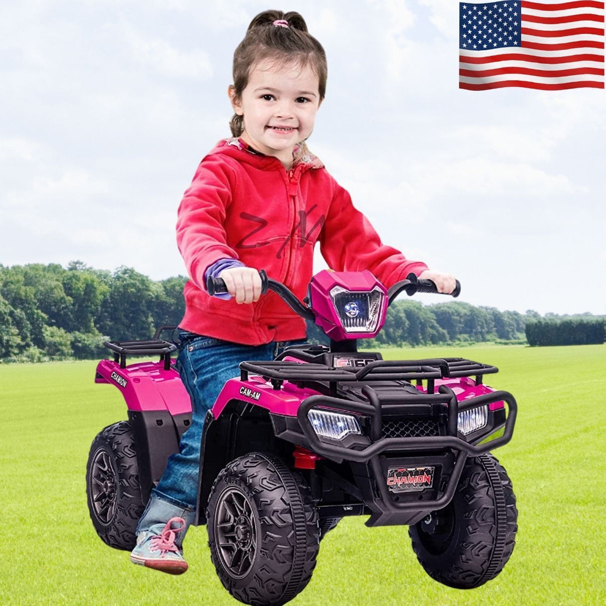 12V Electric Kids ATV Quad Car Truck in Black - Suitable for Ages 3-6 Years