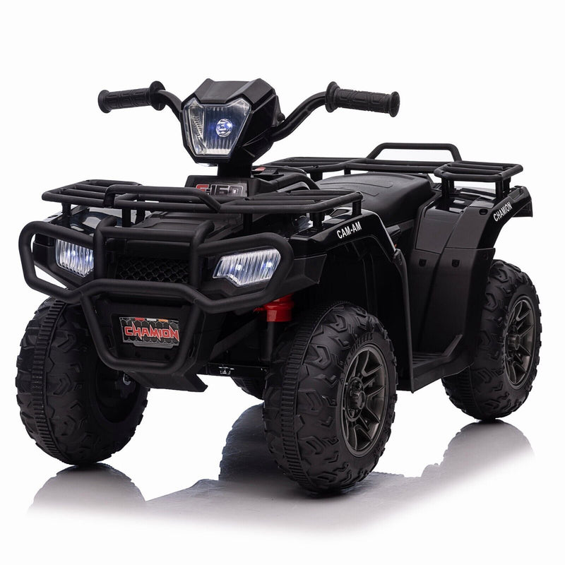 12V Electric Kids ATV Quad Car Truck in Black - Suitable for Ages 3-6 Years