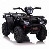 12V Electric Ride-On ATV for Kids 3-6 Years Old - Black Quad Truck with Battery Power