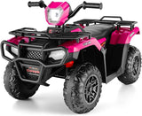 12V Electric Ride-On ATV for Kids 3-6 Years Old - Black Quad Truck with Battery Power