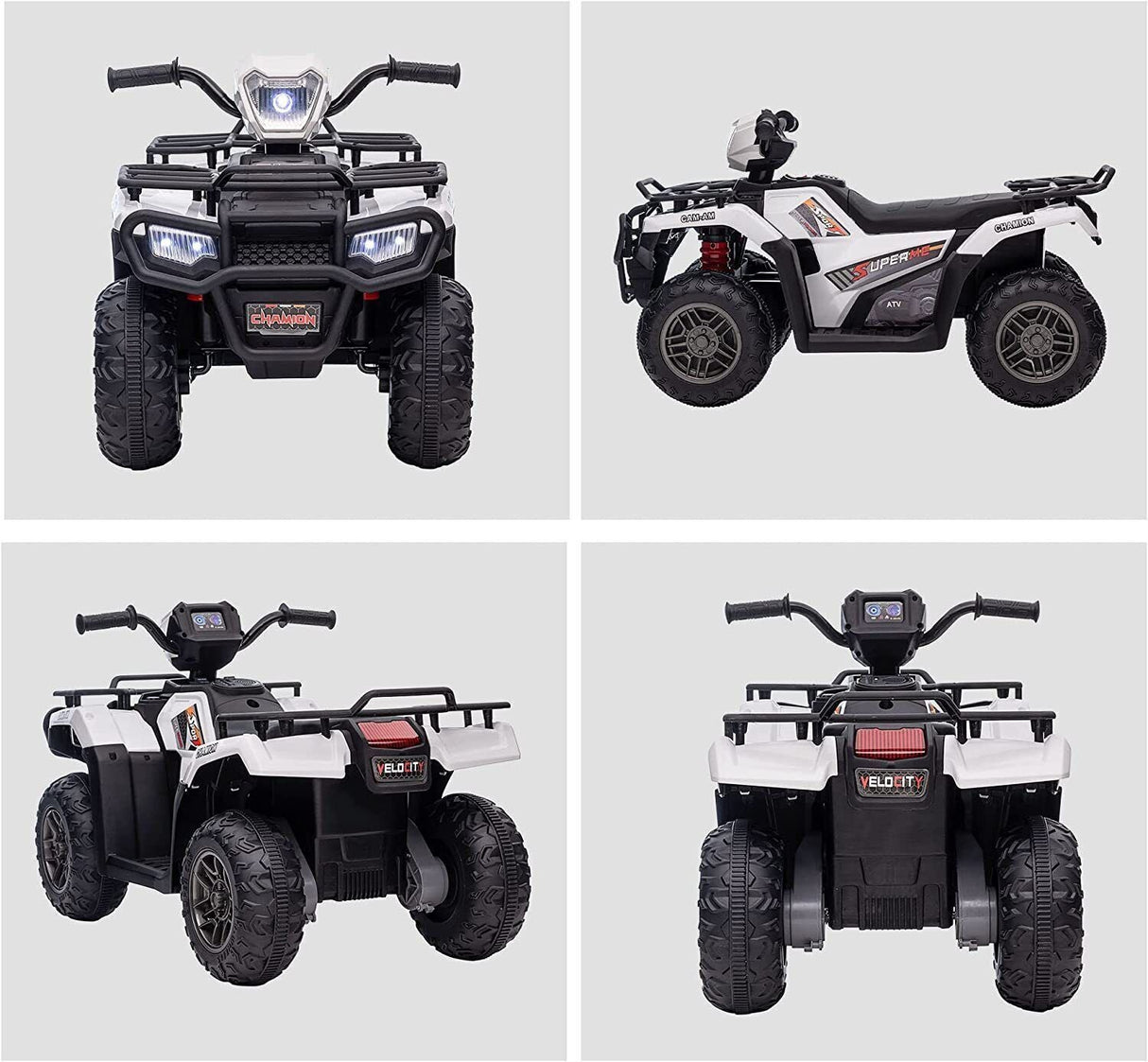12V Electric Ride-On ATV for Kids 3-6 Years Old - Black Quad Truck with Battery Power