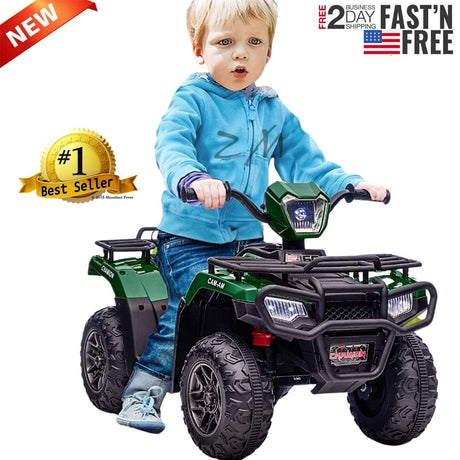 12V Electric Ride-On ATV for Kids - Black Quad Truck for Ages 3-6