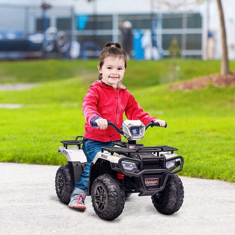 12V Electric Ride-On ATV for Kids - Black Quad Truck for Ages 3-6