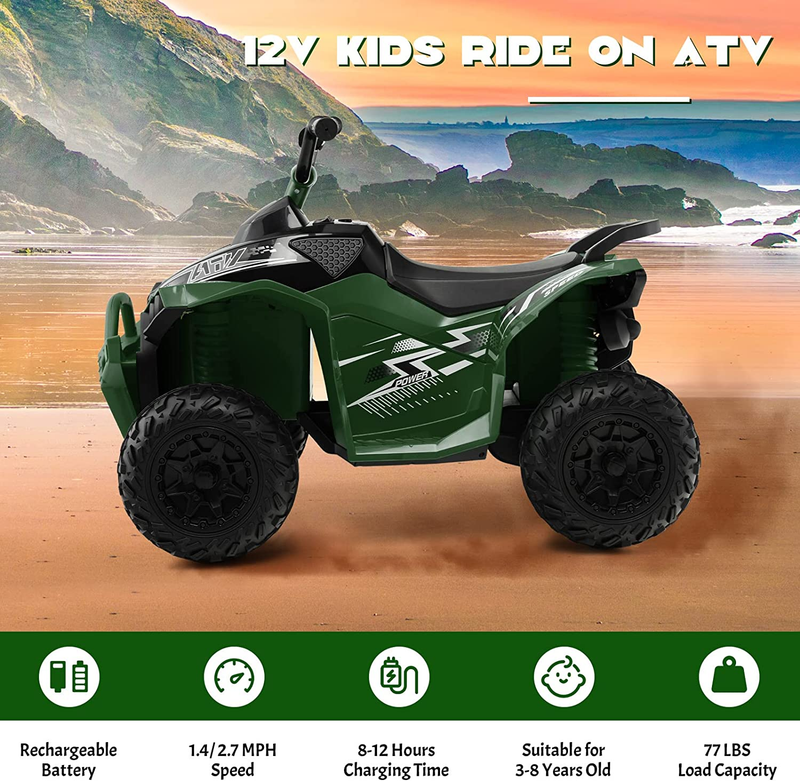 12V Electric Kids ATV with High/Low Speed and Treaded Tires