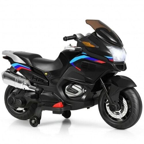 12V Electric Kids Motor Bike in Sleek Black Design