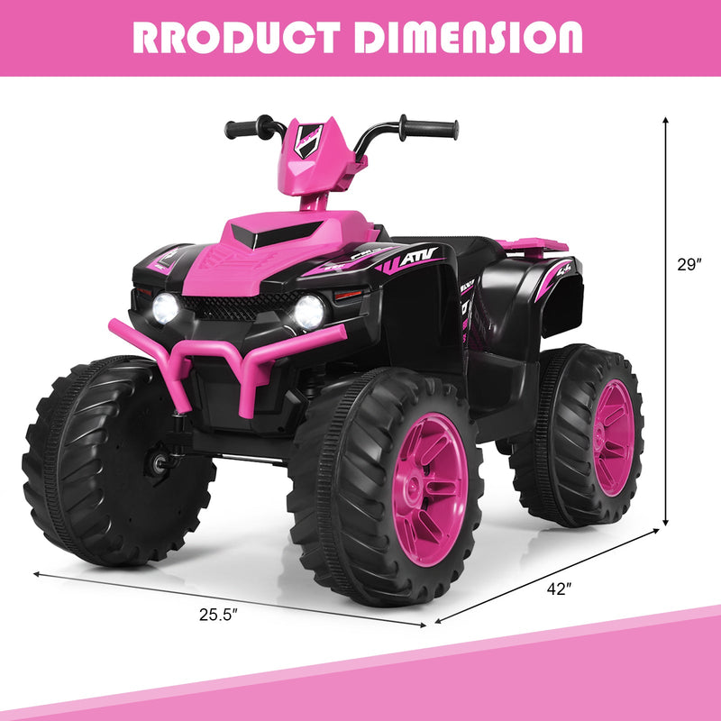 12V Electric Kids Quad ATV Ride On Car with LED Lights - The Perfect Ride for Your Little One!