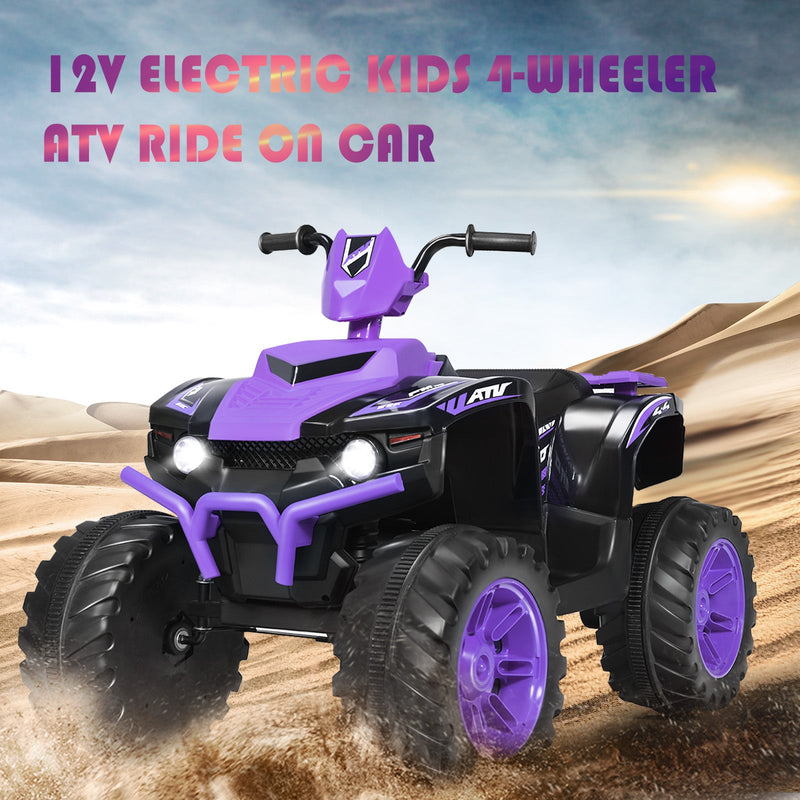 12V Electric Kids Quad ATV Ride On Car with LED Lights - The Perfect Ride for Your Little One!