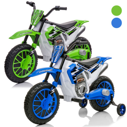12V Electric Kids Ride On Dirt Bike with Training Wheels - Motorbike Fun for Little Riders