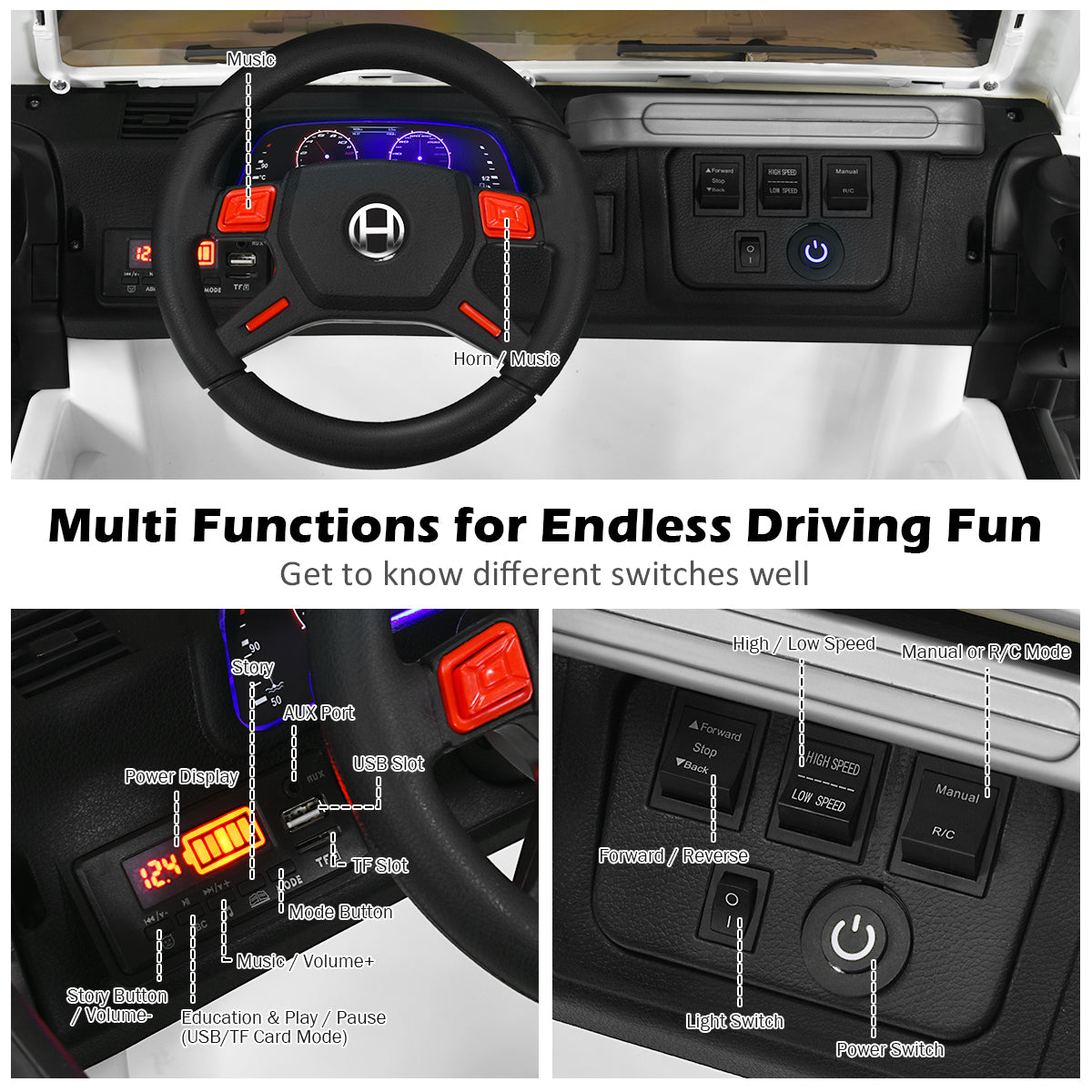 12V Electric Kids Ride On Jeep Car with Remote Control - Perfect for Little Adventurers!
