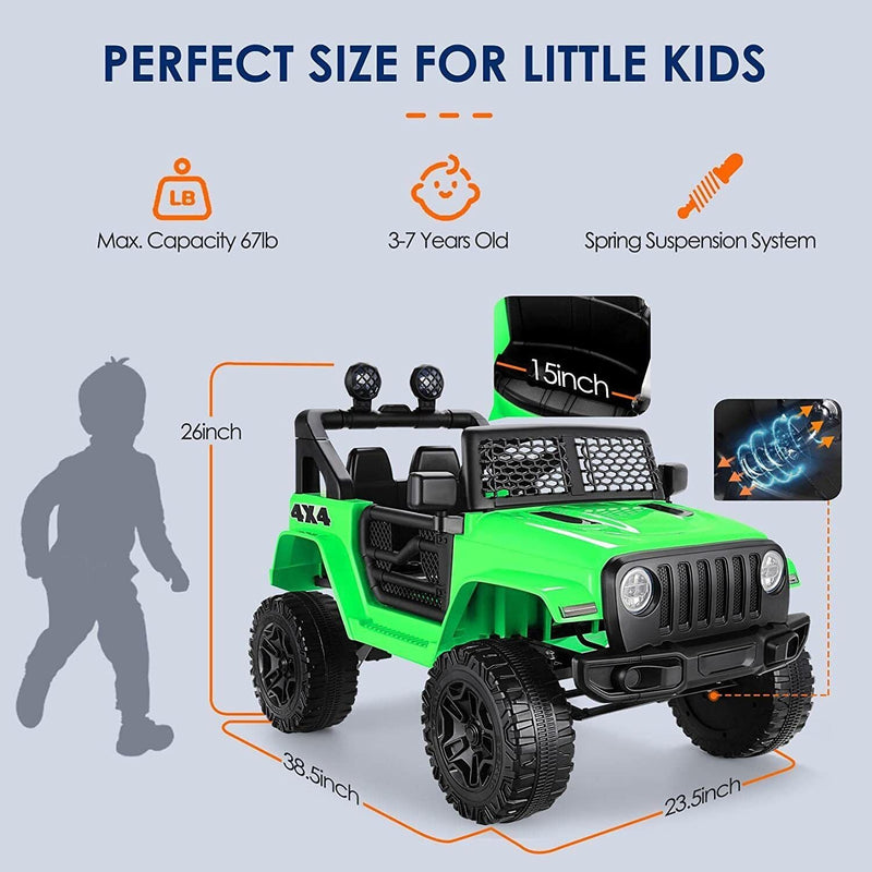 12V Battery Powered Kids Ride On Jeep with Remote Control and Music