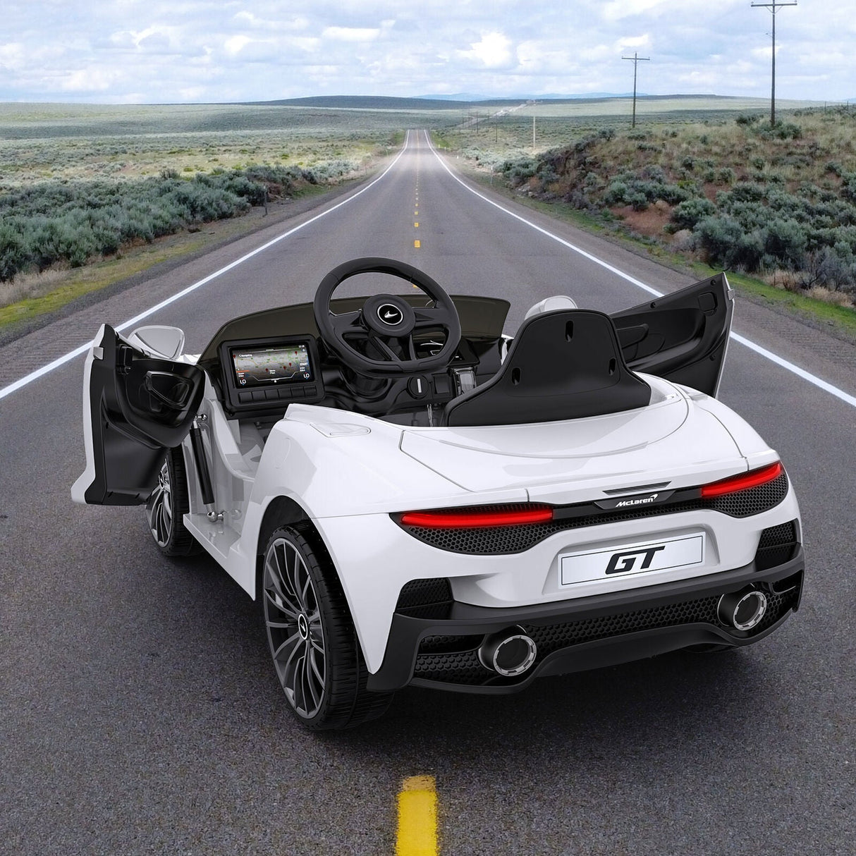12V Electric Kids Ride On Sports Car with Remote Control and USB LED Lights