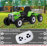 12V Electric Kids Ride On Tractor with Trailer - Battery Powered Car Toy for Christmas