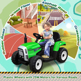 12V Electric Kids Ride On Tractor with Trailer - Battery Powered Car Toy for Christmas