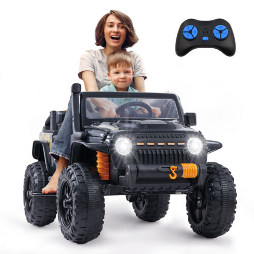 12V Electric Kids Ride On Truck Car Toy with 3 Speed Remote Control - Supports up to 220lbs