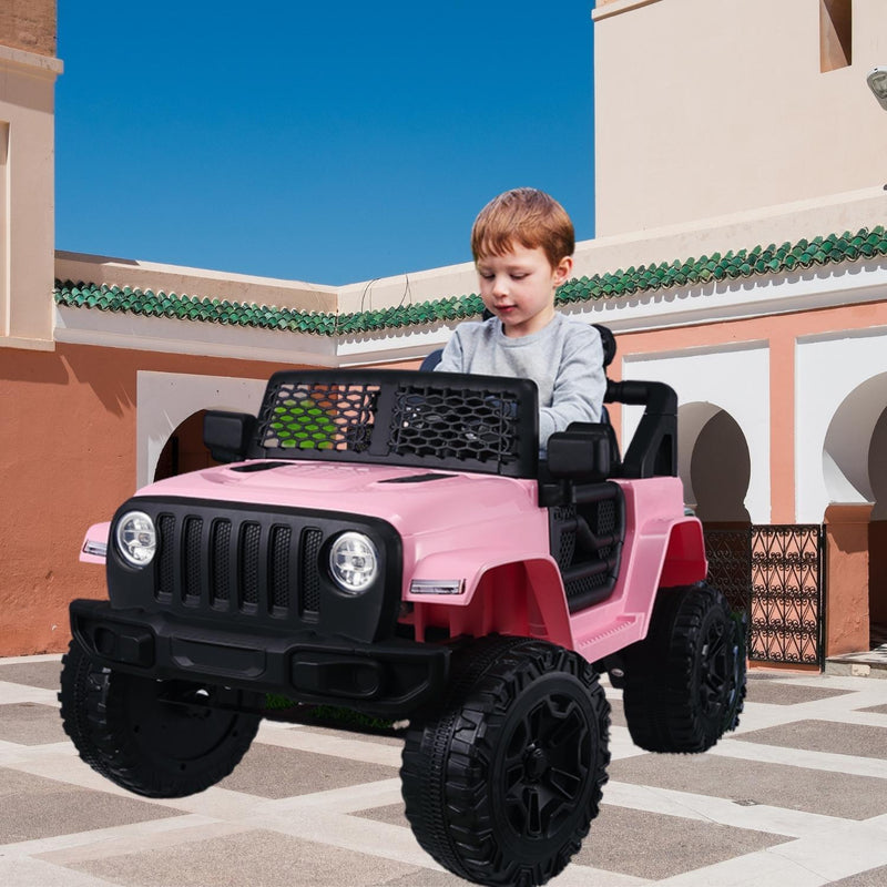12V Electric Kids Ride On Truck with 3 Speeds, LED Lights, and MP3 Player
