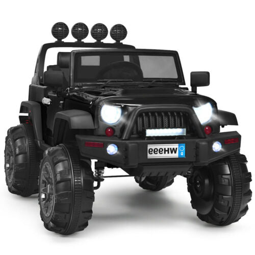 12V Electric Kids Ride-On Truck with MP3 and Remote Control - Black