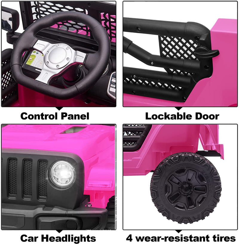 12V Electric Kids Ride On Truck with Remote Control and LED Lights