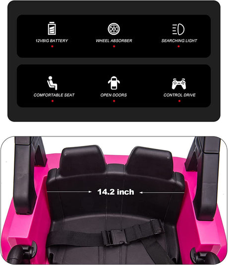 12V Electric Kids Ride On Truck with Remote Control and LED Lights