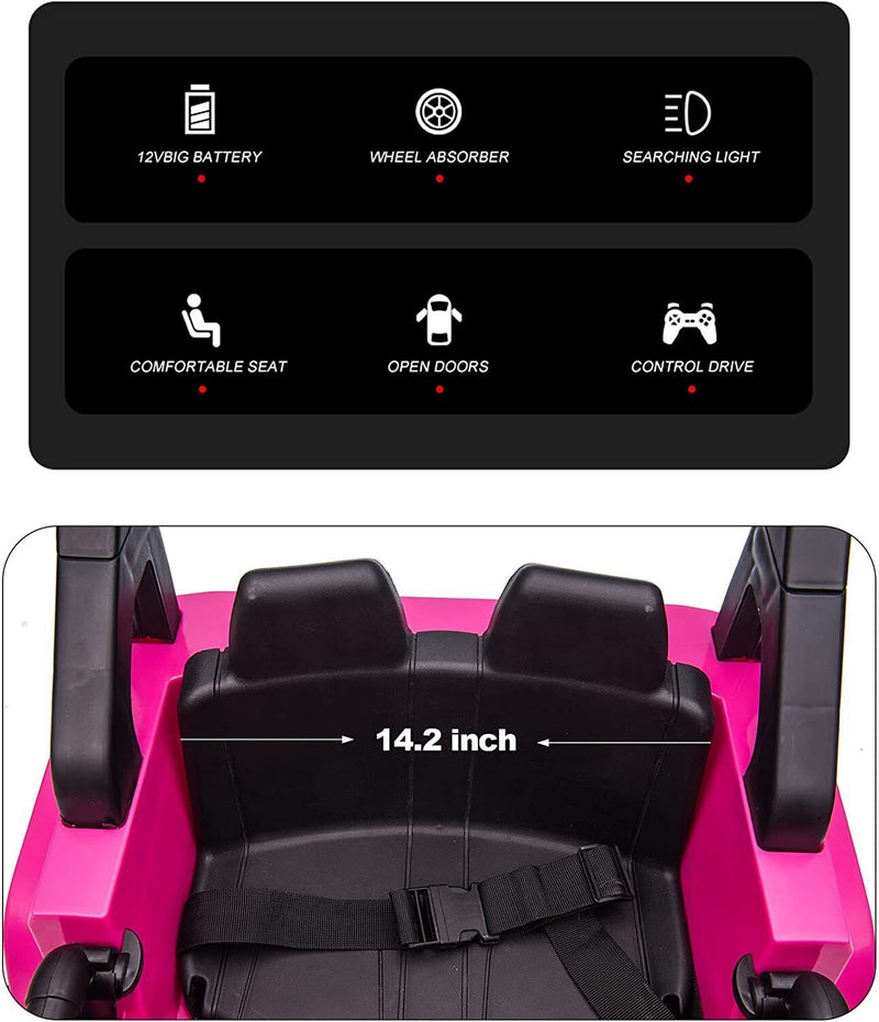 12V Electric Kids Ride On Truck with Remote Control and LED Lights