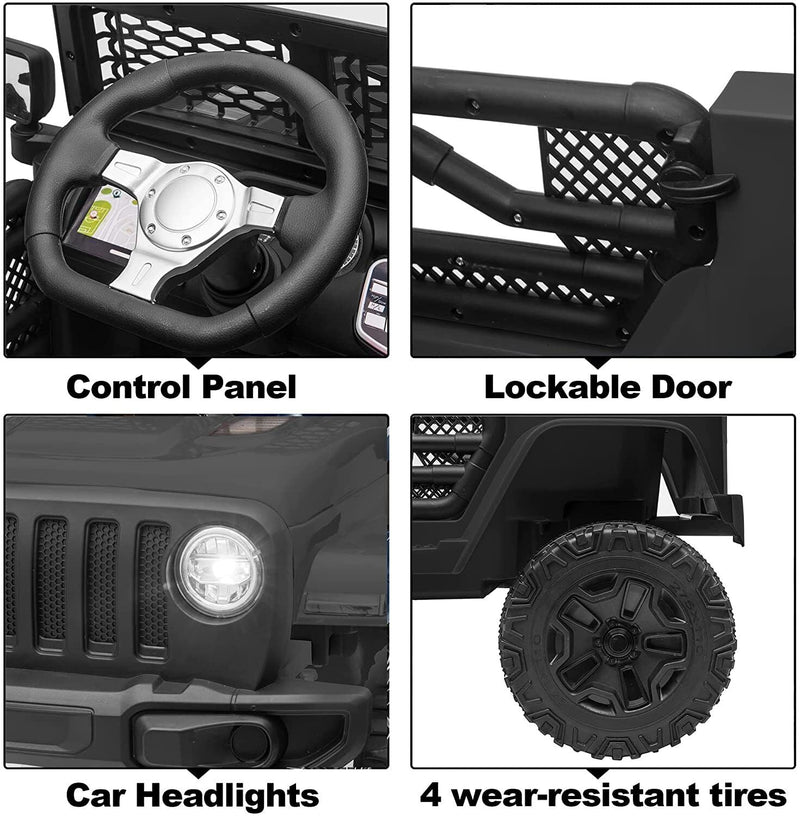 12V Electric Kids Ride On Truck with Remote Control and LED Lights