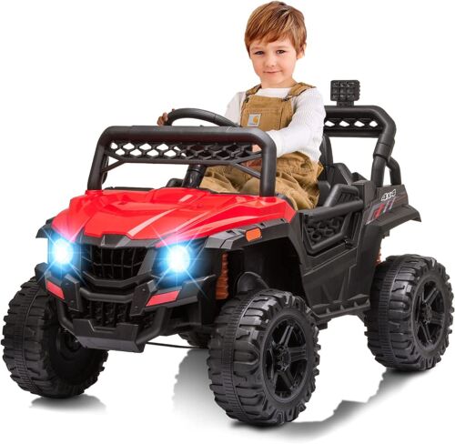 12V Electric Kids Truck Car with Remote Control, FM/LED Lights - Perfect Xmas Gift!