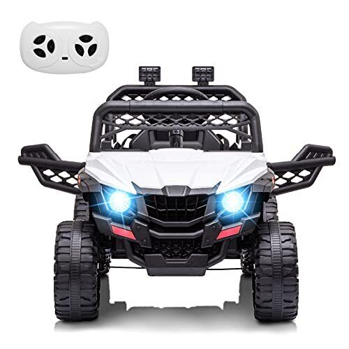 12V Electric Kids Truck Car with Remote Control, FM/LED Lights - Perfect Xmas Gift!