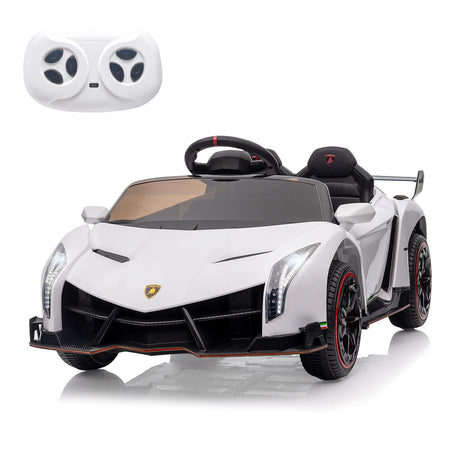 12V Licensed Lamborghini Kids Ride On Car - 2 Seater Electric Vehicle in White