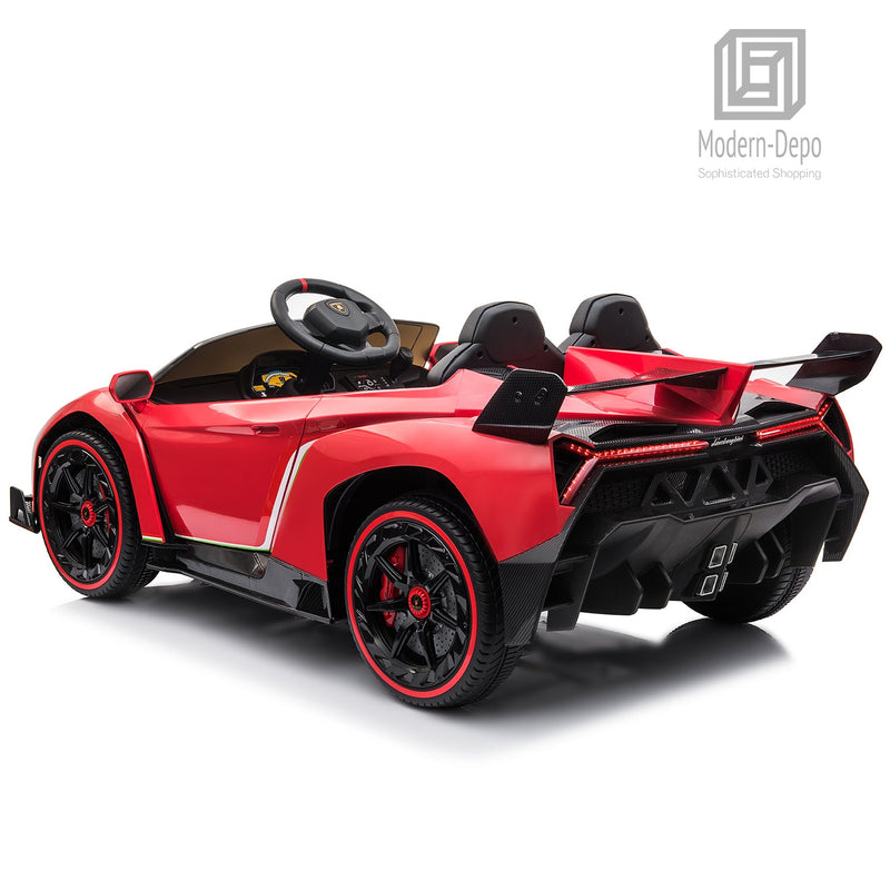 12V Electric Lamborghini Veneno Ride-On Car with Remote Control, Music, and Lights
