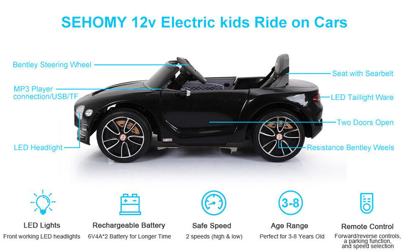 12V Electric Bentley Style Kids Ride On Car with Remote Control