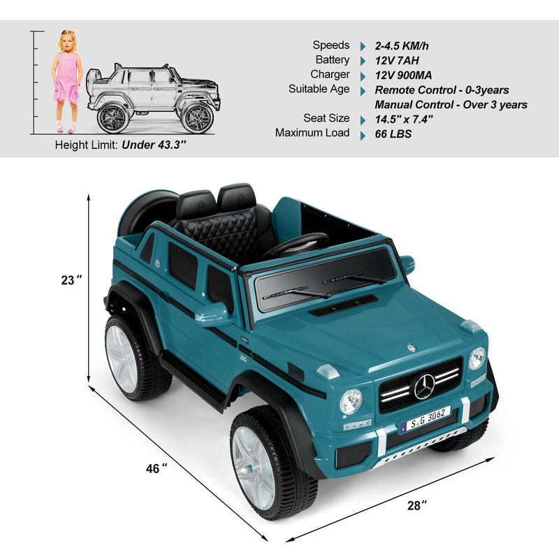 12V Electric Mercedes-Benz Kids Ride On Car with Remote Control, Lights, and Music