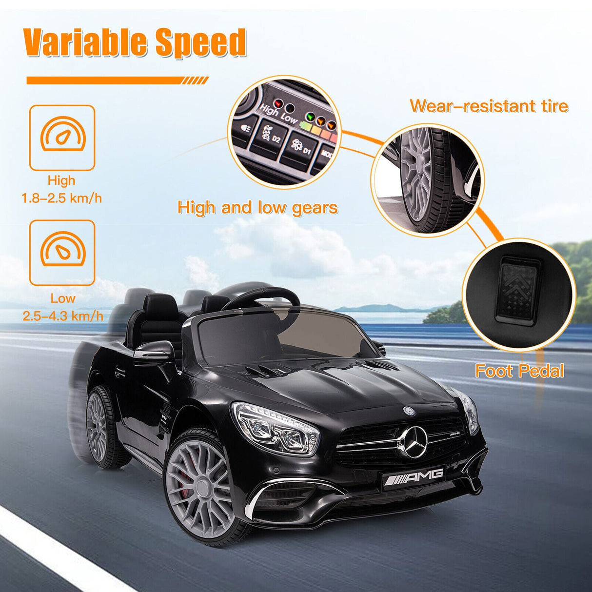 12V Electric Mercedes Benz Ride On Car for Kids with Remote Control