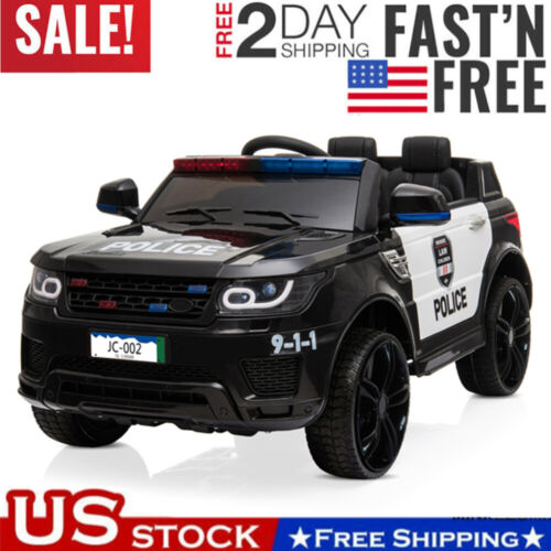 12V Electric Police Car Ride-On SUV for Kids with Music, Lights, Horn, and Remote Control