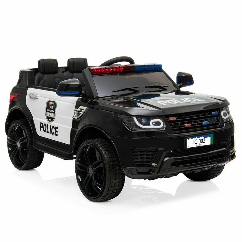 12V Electric Police Car Ride-On SUV for Kids with Music, Lights, Horn, and Remote Control