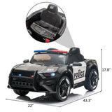 12V Electric Police Car Truck for Kids with 3 Speeds and Remote Control