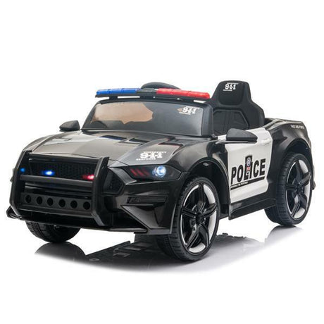 12V Electric Police Car Truck for Kids with 3 Speeds and Remote Control
