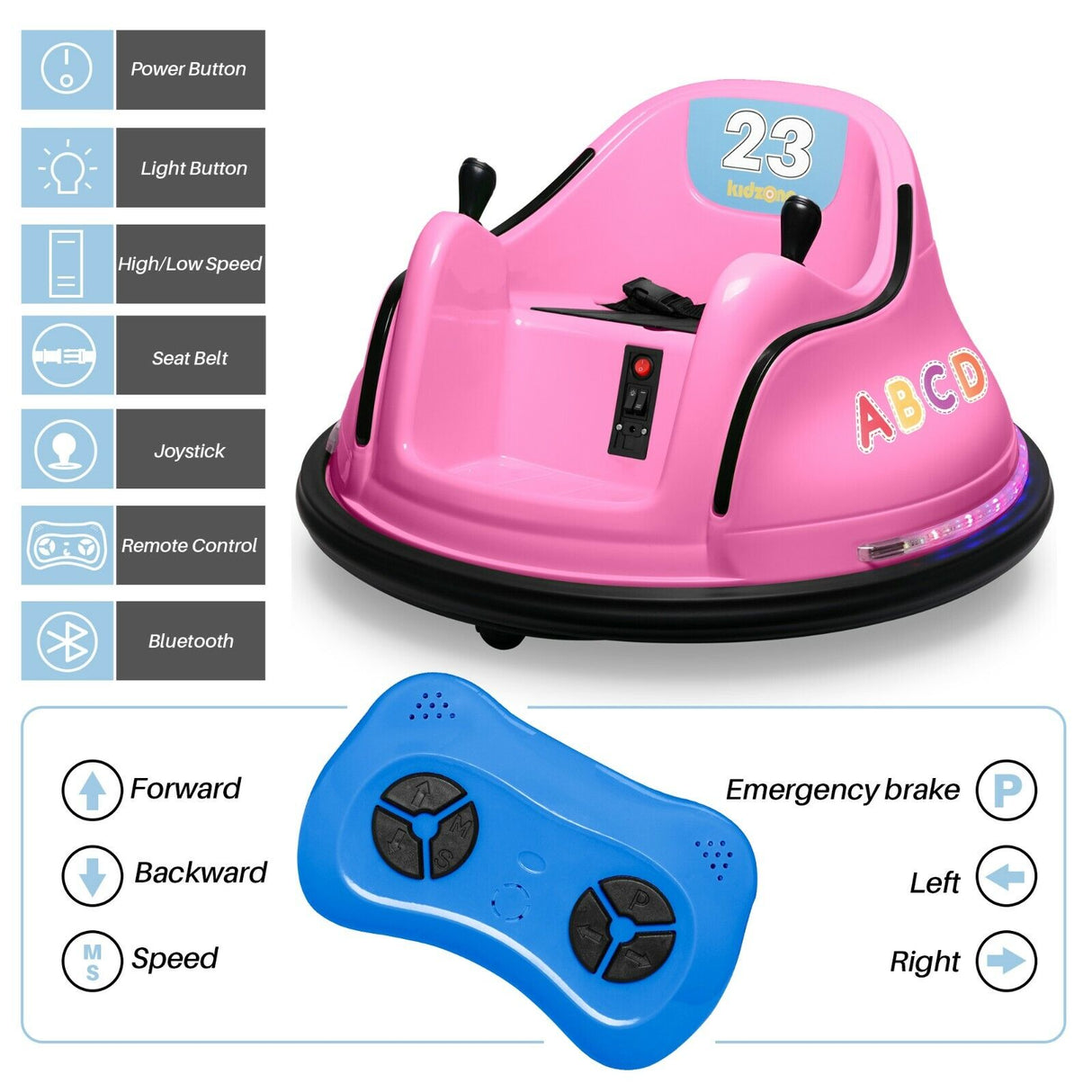 12V Electric Remote Control Bumper Car Ride-On Toy for Kids - New and Improved Version with Enhanced Safety Features