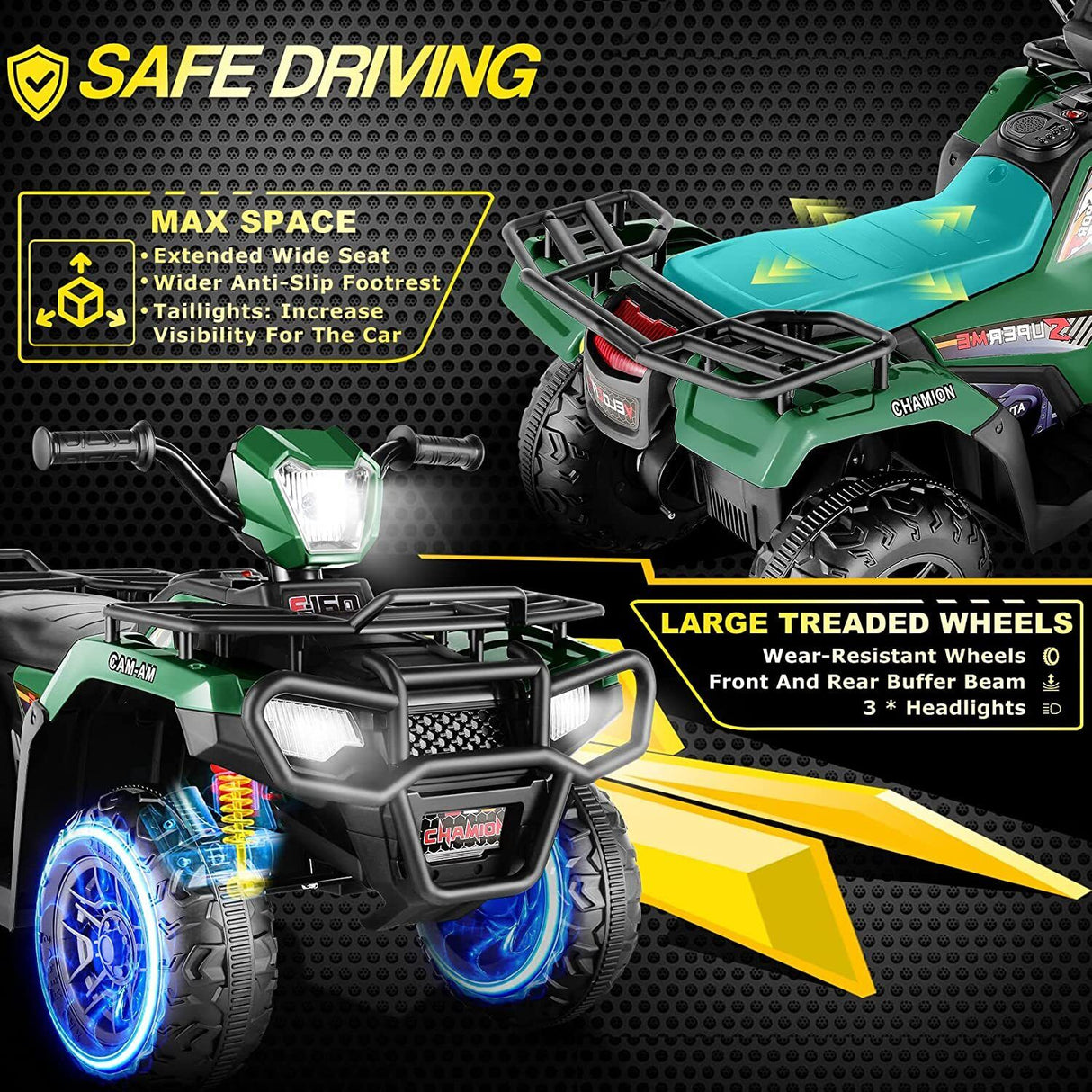 12V Electric Ride-On ATV for Kids with USB/MP3 Player - Perfect Gift for Ages 3-6!