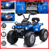 12V Electric Ride-On ATV Quad for Kids with MP3 and Lights - 2 Speeds, Perfect Gift for Adventure Seekers