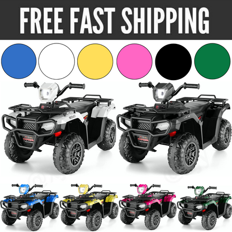 12V Electric Ride-On ATV Toy Car with USB/MP3, 4 Wheels for Kids Ages 3-6