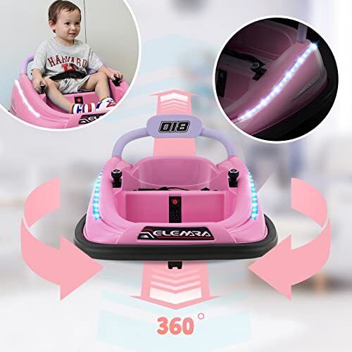 12V Electric Ride On Bumper Car for Toddlers with 2 Driv...