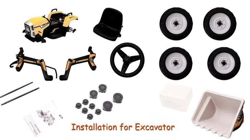 12V Electric Ride On Car for Kids with Bluetooth Remote and Bucket Control