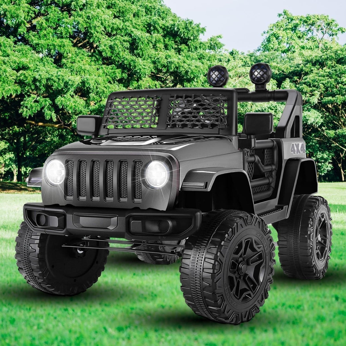 12V Electric Ride-On Car for Kids with Remote Control and Music Player - 2 Seater
