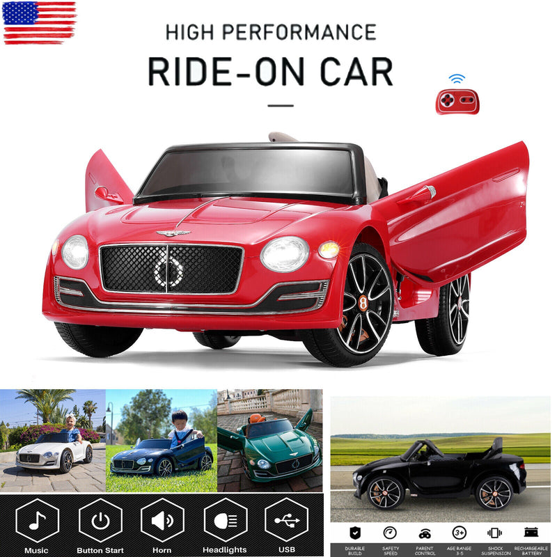 12V Electric Ride-on Car for Kids with Remote Control - Bentley Style Design
